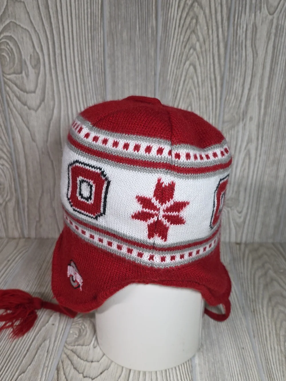 Ohio State Buckeyes Knit Earflap Beanie Hat Youth Size